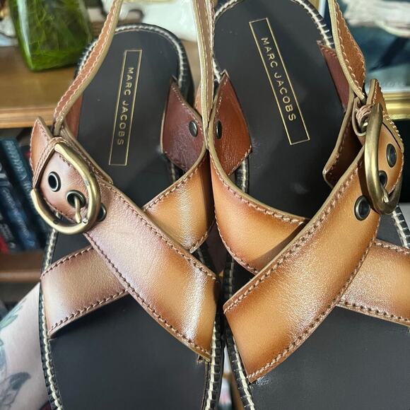 Marc Jacobs Leather Criss-Cross Buckle Strap Sandal - Picture 6 of 15